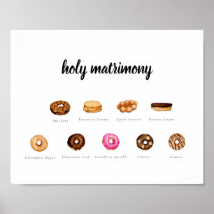 Poster Panneau de donut aquarelle personnalisable