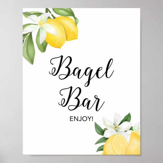 Poster Panneau de douche Citron Citrus Bagel Bar (Devant)