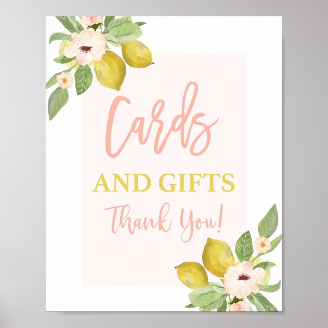 Poster Panneau de douche citrons Cartes et cadeaux (Devant)