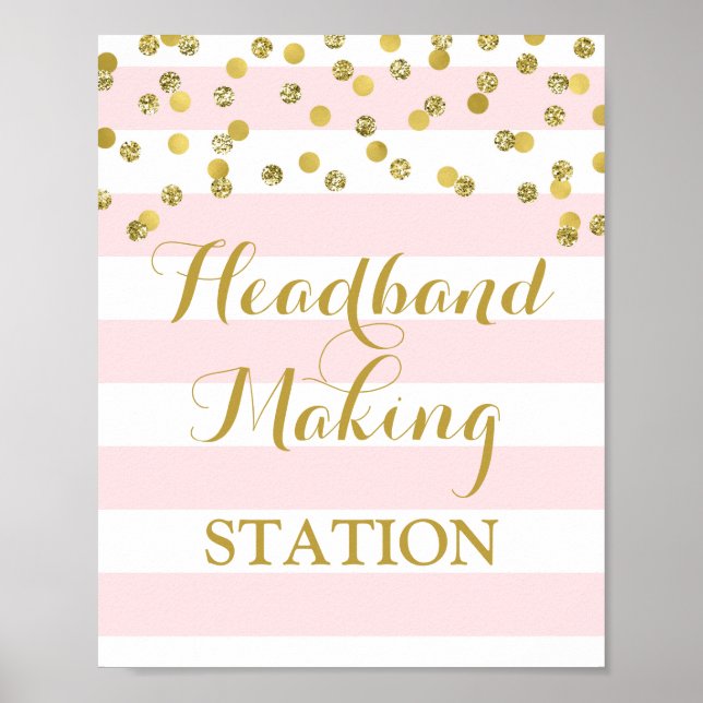 Poster Panneau de fabrication Station Signer Pink Stripes (Devant)
