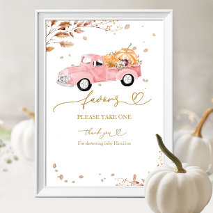 Poster Panneau de Faveurs de Baby Shower Fille Tomate Chu