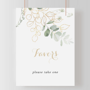 Poster Panneau de Faveurs de Calligraphie de Feuillage Ve