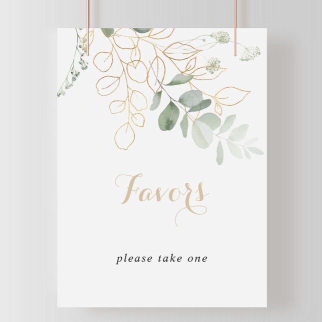 Poster Panneau de faveurs de calligraphie de feuillage ve (Créateur téléchargé)