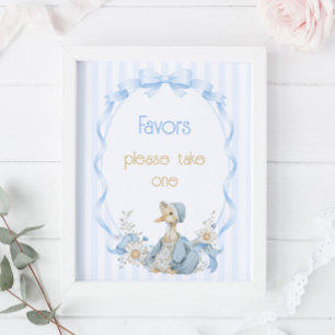 Poster Panneau de faveurs de fille bleue Silly Goose Vint