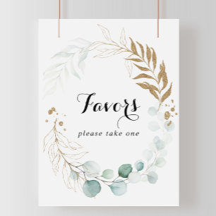 Poster Panneau de Faveurs Florales Dorées Eucalyptus Rust