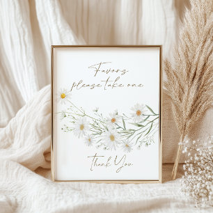 Poster Panneau de Faveurs Florales Pétales de Daisy pour