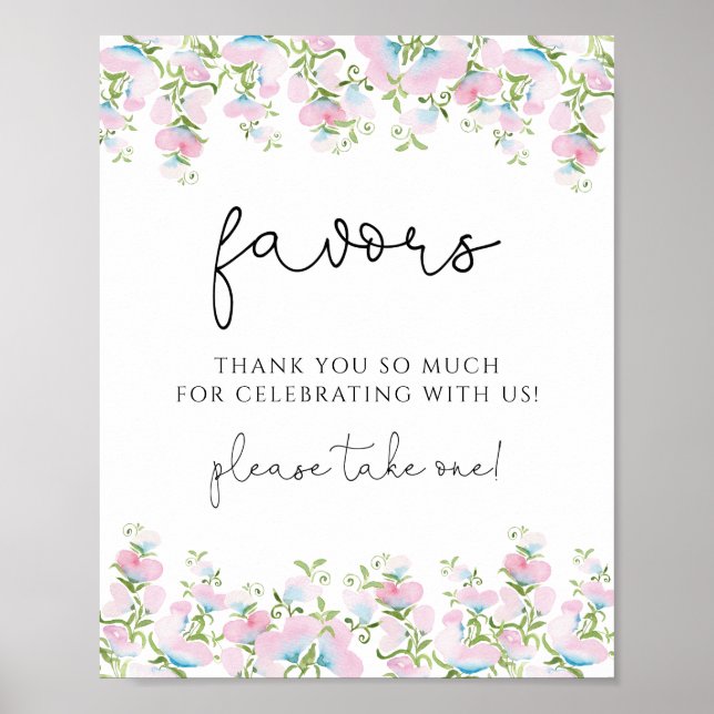 Poster Panneau de Faveurs Florales Rose Tendre (Devant)