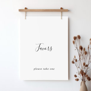 Poster Panneau de faveurs minimaliste simple