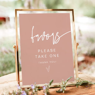 Poster Panneau de faveurs rose blush boho moderne MARLO