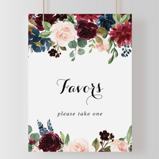 Poster Panneau de Favors de calligraphie de Bourgogne rus (Créateur téléchargé)