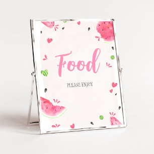 Poster Panneau de Favors pour Baby Shower Fille Pastèque
