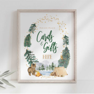 Poster Panneau de fête Cartes et Cadeaux