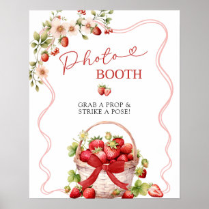 Poster Panneau de fête Coquette Berry In Love Photobooth