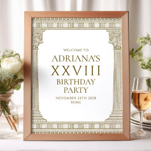 Poster Panneau de fête d'anniversaire élégant avec élémen