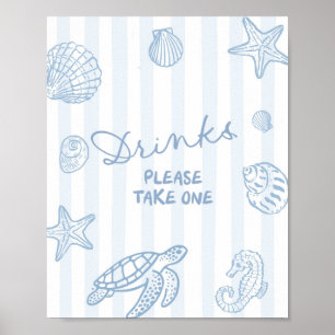 Poster Panneau de fête de boissons à bientôt en mer