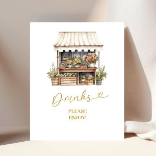 Poster Panneau de fête de boissons Elle est hors du march