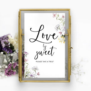Poster Panneau de Fête de Fiançailles Fleur Sauvage Amour
