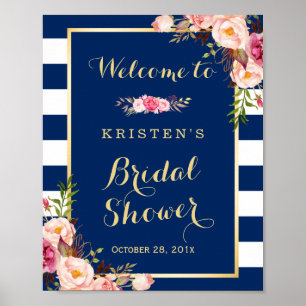 Poster Panneau de Fête de Mariage à Fleurs Roses et Rayur