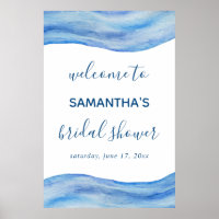 Panneau de Fête de Mariage de Vague Côtière Aquare