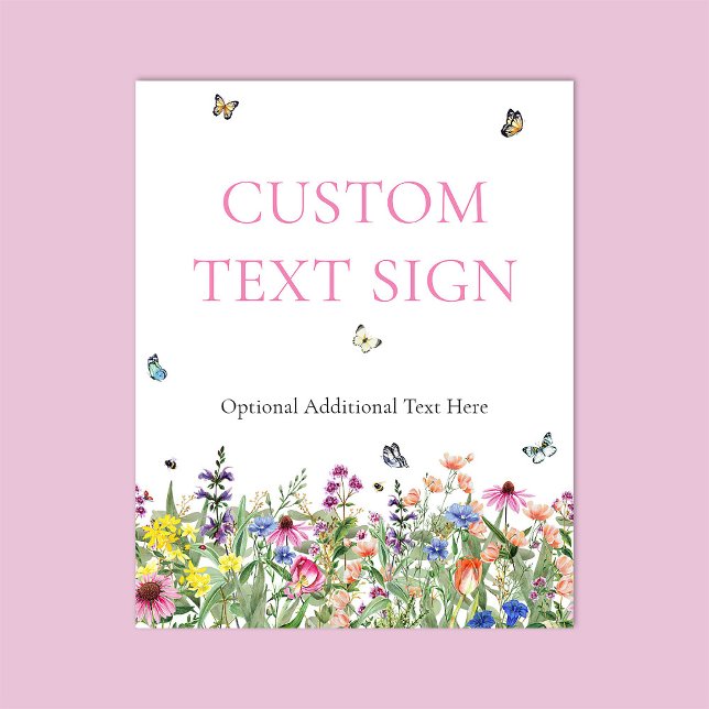 Poster Panneau de Fête de Mariage Fleurs des Champs (Créateur téléchargé)