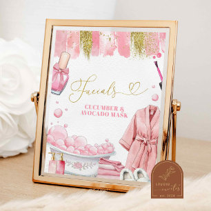 Poster Panneau de fête de spa de masque facial