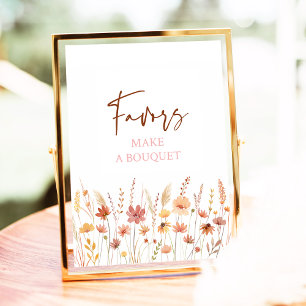 Poster Panneau de Fête des mariées Boho Fleur sauvage Fav