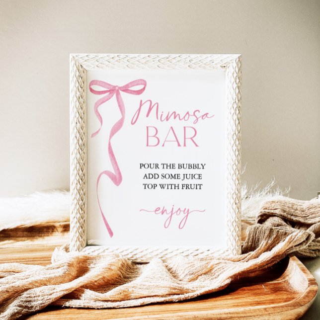 Poster Panneau de Fête des mariées de la barre Mimosa Bow (Créateur téléchargé)