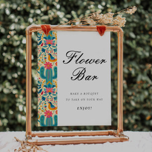 Poster Panneau de Fête des mariées Florale Mexicaine de l