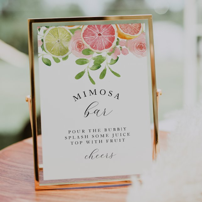 Poster Panneau de Fête des mariées Jardin Fleur "Bar Mimo (Créateur téléchargé)