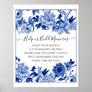 Poster Panneau de Fête des mariées Jenga personnalisé 10x