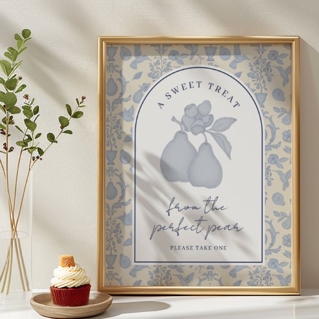 Poster Panneau de Fête des mariées préféré bleu Dusty (Sweet Treat Party Sign)