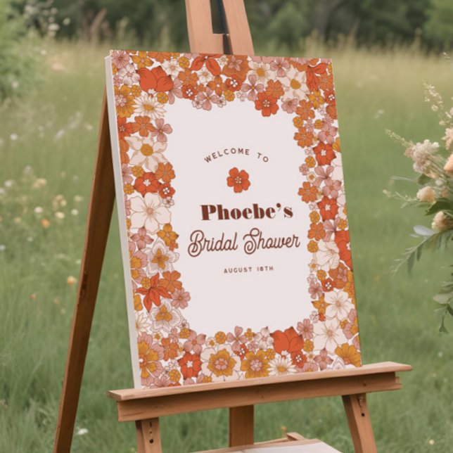 Poster Panneau de Fête des mariées super Hippie Florale e (Créateur téléchargé)
