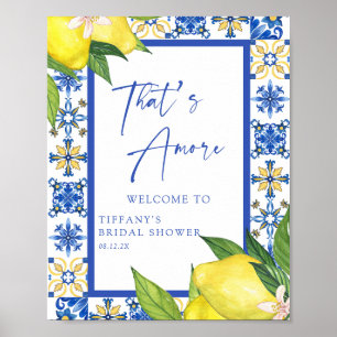 Poster Panneau de Fête des mariées Thé Amore Carreaux Ble