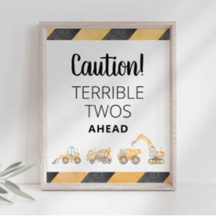 Poster Panneau de fête des Terribles Deux pour camion de 