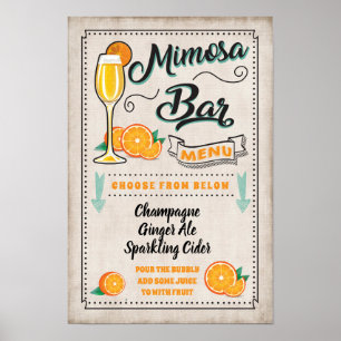 Poster Panneau de fête du bar Mimosa
