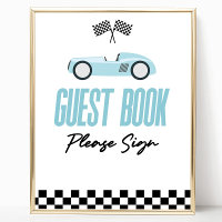 Panneau de fête du livre d'invité de la voiture Bl