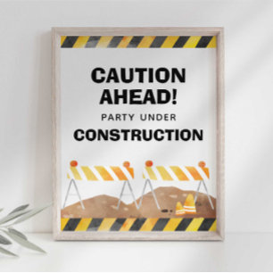 Poster Panneau de fête en construction