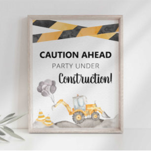 Poster Panneau de fête en construction