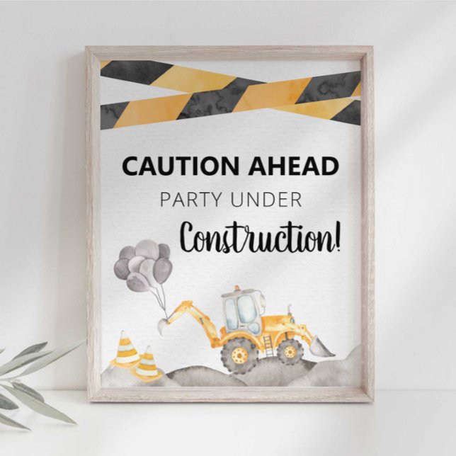 Poster Panneau de fête en construction (Créateur téléchargé)
