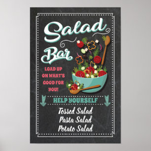 Poster Panneau de fête pour bar à salades
