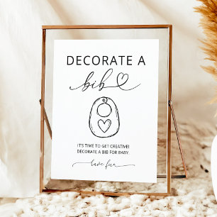 Poster Panneau de fête pour bébé pour décorer un bavoir m