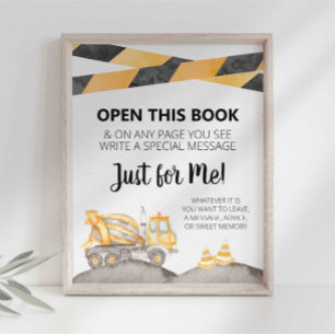Poster Panneau de fête pour livre de souvenirs de camion