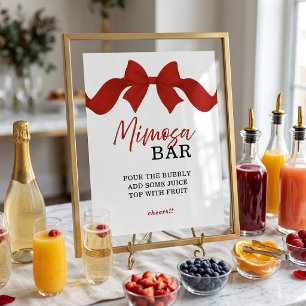 Poster Panneau de fête prénuptiale de bar à Mimosa avec n