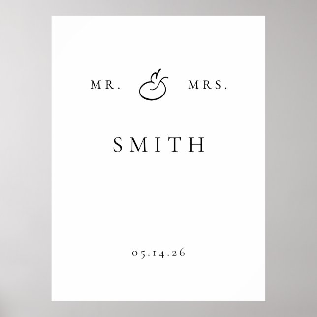 Poster panneau de fond de mariage personnalisé (Devant)