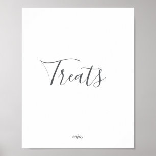 Poster Panneau de friandises argentées minimaliste
