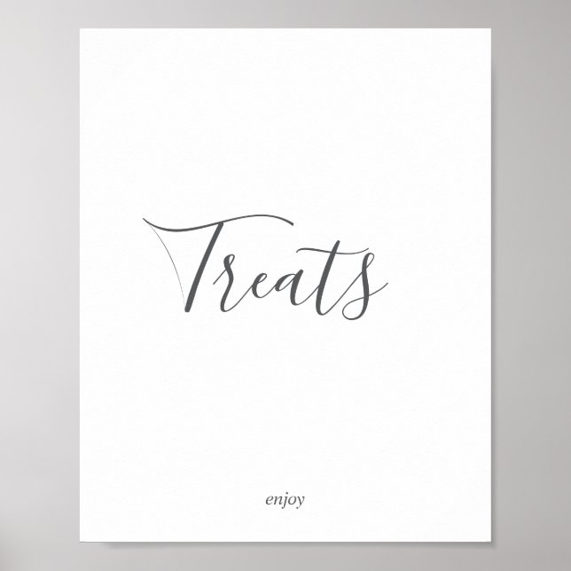 Poster Panneau de friandises argentées minimaliste (Devant)