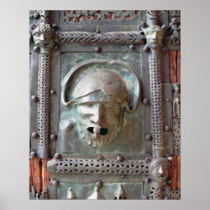 Poster Panneau de gargouille de la porte gauche du