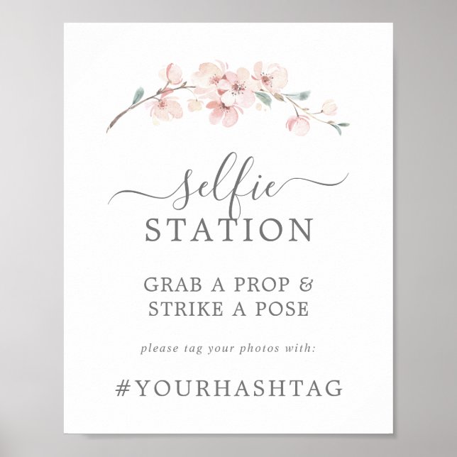 Poster Panneau de hashtag de la station de selfie Fleur d (Devant)