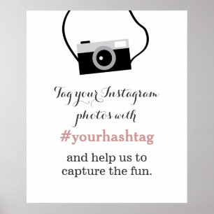 Poster Panneau de hashtag de photos Instagram avec appare