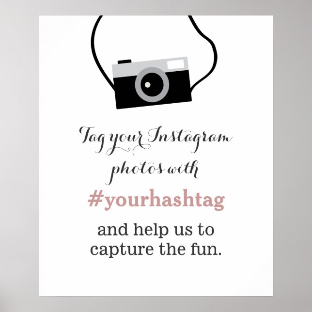 Poster Panneau de hashtag de photos Instagram avec appare (Devant)